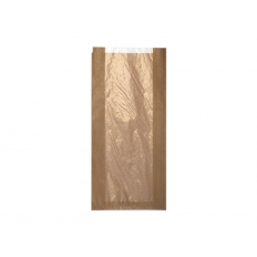 Torba fałdowa brązowa Z OKNEM [70] 150x60x280mm 1000szt.