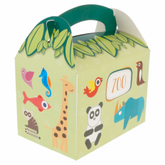 BS* Pudełko lunch-box papierowe 17x16x10cm z uchwytem ZOO 50szt. |6| BS* Pudełko lunch-box papierowe 17x16x10cm z uchwytem ZOO 50szt. |6|