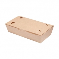 BS* Pojemnik papierowy LUNCH BOX 200x100x50mm biało-brązowy 100szt. |4| BS* Pojemnik papierowy LUNCH BOX 200x100x50mm biało-brązowy 100szt. |4|
