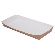 BS* Tacka papierowa brązowa 20x9x2,5cm 100szt. |6| BS* Tacka papierowa brązowa 20x9x2,5cm 100szt. |6|