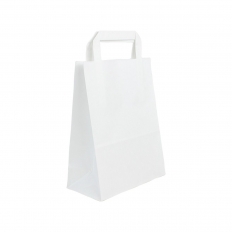 BS* Torba papierowa z uchem płaskim BIAŁA 180x85x230 250szt. BS* Torba papierowa z uchem płaskim BIAŁA 180x85x230 250szt.