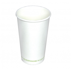 BIO Kubek papierowy biały GREEN 400ml/16oz 90mm (50szt) BIO Kubek papierowy biały GREEN 400ml/16oz 90mm (50szt)
