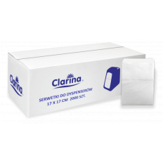 Serwetka do dyspensera 17x17cm Biała Clarina 2000szt. [iK]*