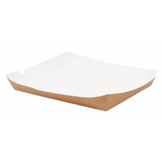HR* Tacka papierowa 200x240x36mm brązowo-biała 100szt. HR* Tacka papierowa 200x240x36mm brązowo-biała 100szt.