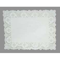 Serwetka ażurowa 40x20cm prostokątna biała 100szt. [TL]*
