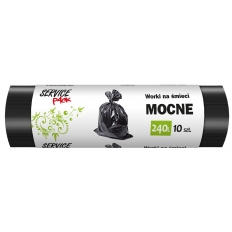 Worki na odpady czarne MOCNE LDPE 240L 10szt. Worki na odpady czarne MOCNE LDPE 240L 10szt.